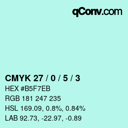 Color code: CMYK 27 / 0 / 5 / 3 | qconv.com