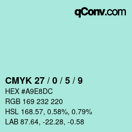 Color code: CMYK 27 / 0 / 5 / 9 | qconv.com