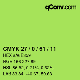 颜色代码: CMYK 27 / 0 / 61 / 11 | qconv.com