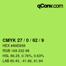 Color code: CMYK 27 / 0 / 62 / 9 | qconv.com