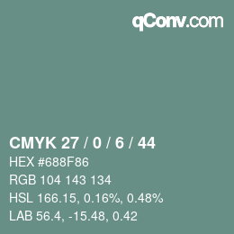 Código de color: CMYK 27 / 0 / 6 / 44 | qconv.com