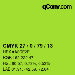 Color code: CMYK 27 / 0 / 79 / 13 | qconv.com