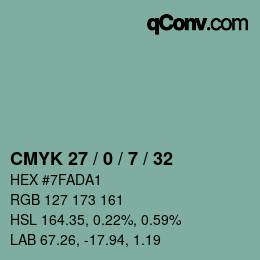 Código de color: CMYK 27 / 0 / 7 / 32 | qconv.com