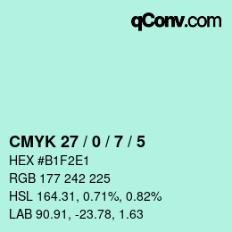 カラーコード: CMYK 27 / 0 / 7 / 5 | qconv.com