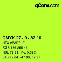 Color code: CMYK 27 / 0 / 82 / 0 | qconv.com