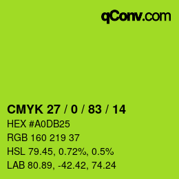 Color code: CMYK 27 / 0 / 83 / 14 | qconv.com