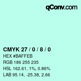 颜色代码: CMYK 27 / 0 / 8 / 0 | qconv.com