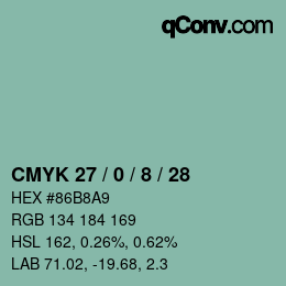 颜色代码: CMYK 27 / 0 / 8 / 28 | qconv.com