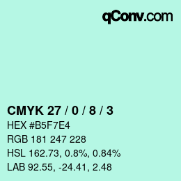 カラーコード: CMYK 27 / 0 / 8 / 3 | qconv.com