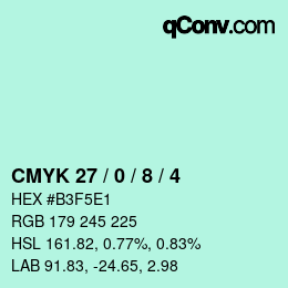 カラーコード: CMYK 27 / 0 / 8 / 4 | qconv.com