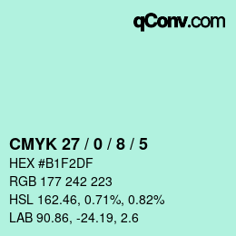 カラーコード: CMYK 27 / 0 / 8 / 5 | qconv.com
