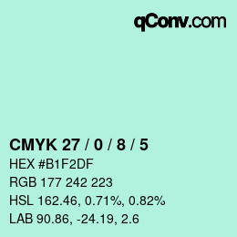 Color code: CMYK 27 / 0 / 8 / 5 | qconv.com