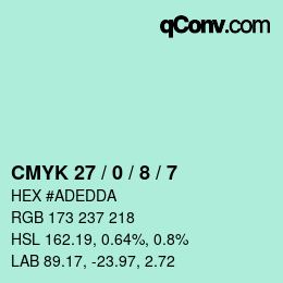 Color code: CMYK 27 / 0 / 8 / 7 | qconv.com