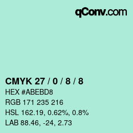 Color code: CMYK 27 / 0 / 8 / 8 | qconv.com