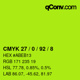 Farbcode: CMYK 27 / 0 / 92 / 8 | qconv.com