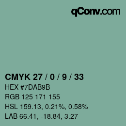 Color code: CMYK 27 / 0 / 9 / 33 | qconv.com