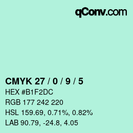 Color code: CMYK 27 / 0 / 9 / 5 | qconv.com