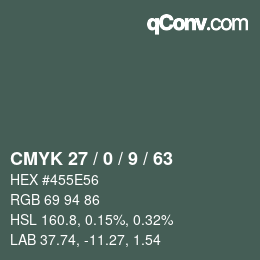 颜色代码: CMYK 27 / 0 / 9 / 63 | qconv.com