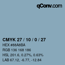 Código de color: CMYK 27 / 10 / 0 / 27 | qconv.com