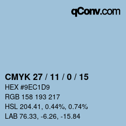 Color code: CMYK 27 / 11 / 0 / 15 | qconv.com