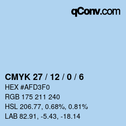 Farbcode: CMYK 27 / 12 / 0 / 6 | qconv.com