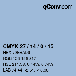 Farbcode: CMYK 27 / 14 / 0 / 15 | qconv.com
