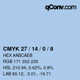 カラーコード: CMYK 27 / 14 / 0 / 8 | qconv.com