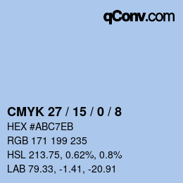 Farbcode: CMYK 27 / 15 / 0 / 8 | qconv.com