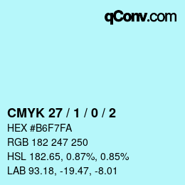 カラーコード: CMYK 27 / 1 / 0 / 2 | qconv.com
