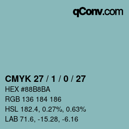 カラーコード: CMYK 27 / 1 / 0 / 27 | qconv.com