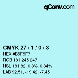 颜色代码: CMYK 27 / 1 / 0 / 3 | qconv.com
