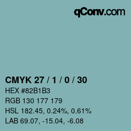 Color code: CMYK 27 / 1 / 0 / 30 | qconv.com