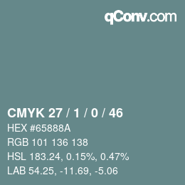 Color code: CMYK 27 / 1 / 0 / 46 | qconv.com