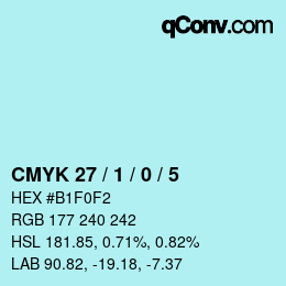 カラーコード: CMYK 27 / 1 / 0 / 5 | qconv.com