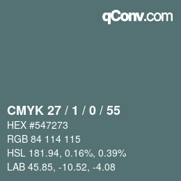 Código de color: CMYK 27 / 1 / 0 / 55 | qconv.com