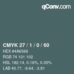 颜色代码: CMYK 27 / 1 / 0 / 60 | qconv.com