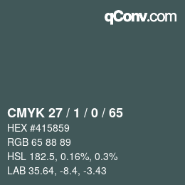 颜色代码: CMYK 27 / 1 / 0 / 65 | qconv.com