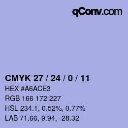 颜色代码: CMYK 27 / 24 / 0 / 11 | qconv.com