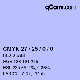 Color code: CMYK 27 / 25 / 0 / 0 | qconv.com