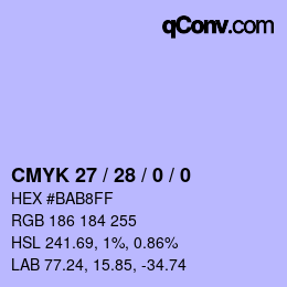 カラーコード: CMYK 27 / 28 / 0 / 0 | qconv.com