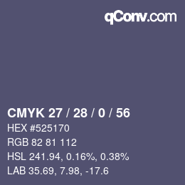 Color code: CMYK 27 / 28 / 0 / 56 | qconv.com
