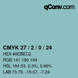 颜色代码: CMYK 27 / 2 / 0 / 24 | qconv.com