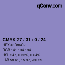 Código de color: CMYK 27 / 31 / 0 / 24 | qconv.com