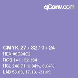 颜色代码: CMYK 27 / 32 / 0 / 24 | qconv.com