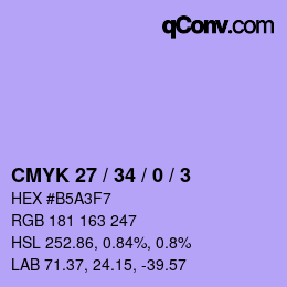 Código de color: CMYK 27 / 34 / 0 / 3 | qconv.com