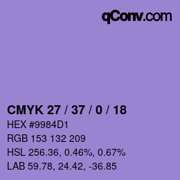 Color code: CMYK 27 / 37 / 0 / 18 | qconv.com