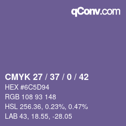 カラーコード: CMYK 27 / 37 / 0 / 42 | qconv.com