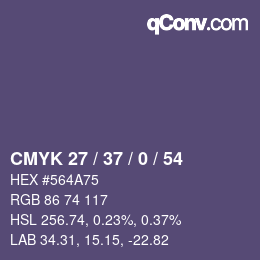 Código de color: CMYK 27 / 37 / 0 / 54 | qconv.com