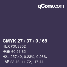 カラーコード: CMYK 27 / 37 / 0 / 68 | qconv.com