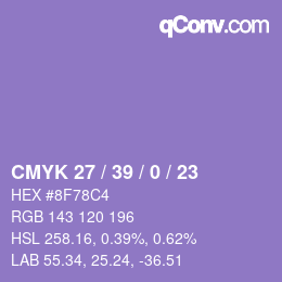 Código de color: CMYK 27 / 39 / 0 / 23 | qconv.com